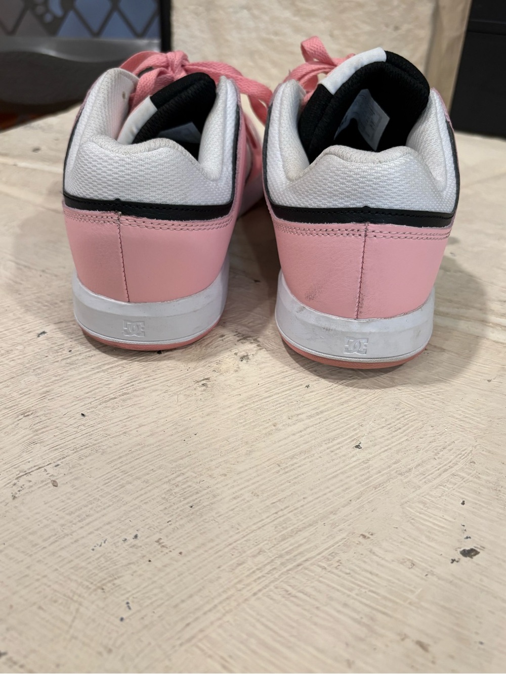 DC Pink White and Black Skate Sneakers - Picture 4 of 5